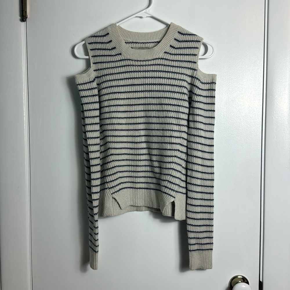 All Saints Striped Mull Jumper Sweater‎ Wool Alpaca Size Small - Picture 2 of 7